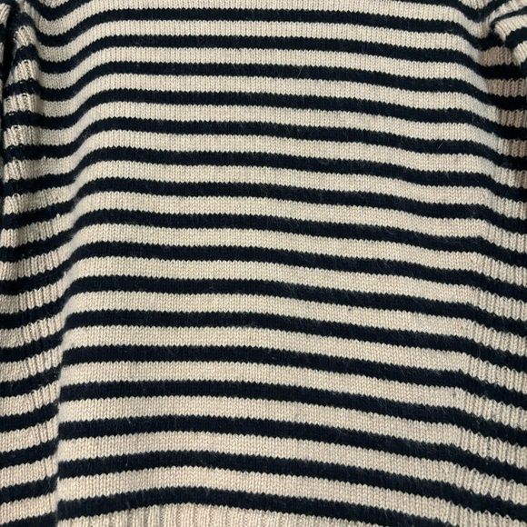 J.Crew Cashmere Wool Black and Tan Striped Long Sleeve Mock Neck Sweater XXS - Picture 9 of 12